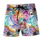 Zebra Colorful Leaf Basic Style – Beach Short