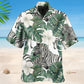 Zebra Lover Tropical Leaf Style – Hawaiian Shirt
