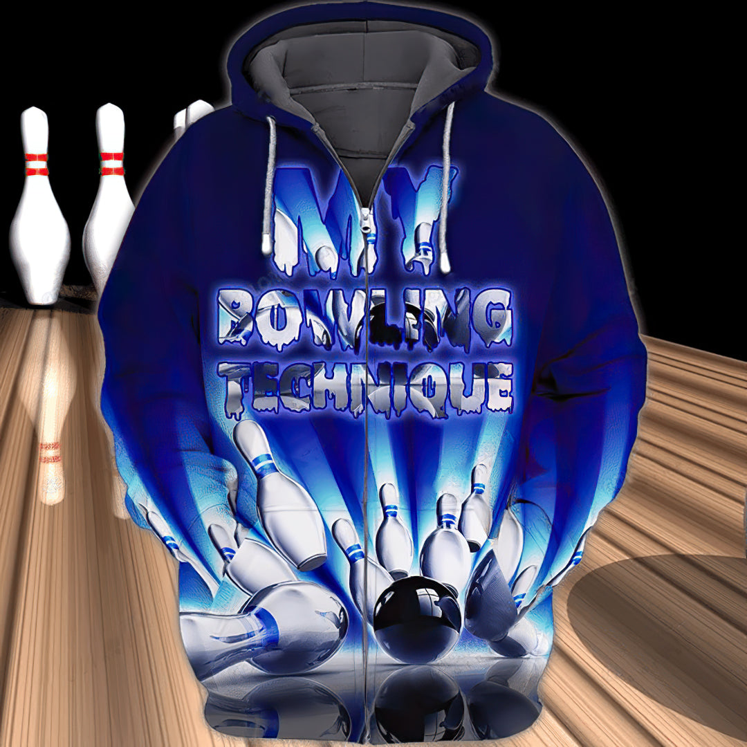 Bowling Game Art – 3D Hoodie