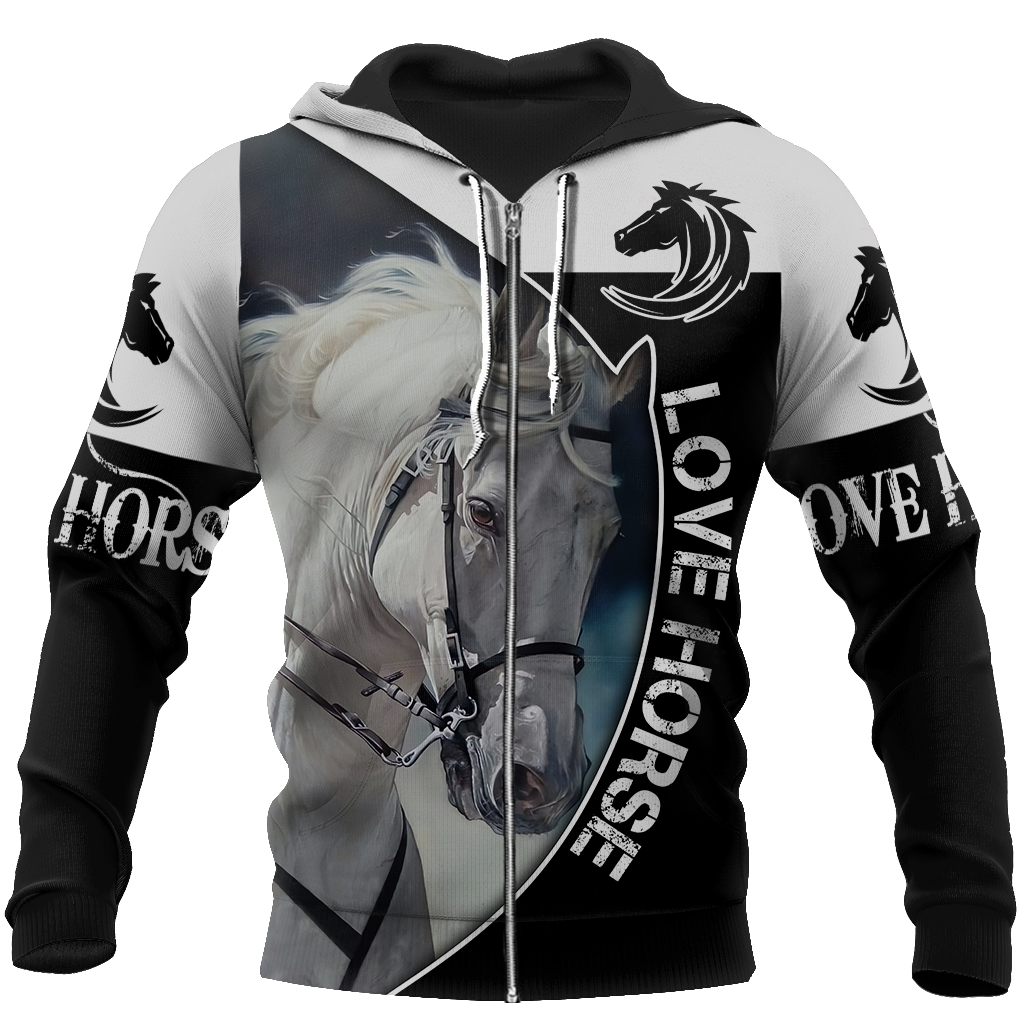Love Horse All Over Print Art – 3D Hoodie