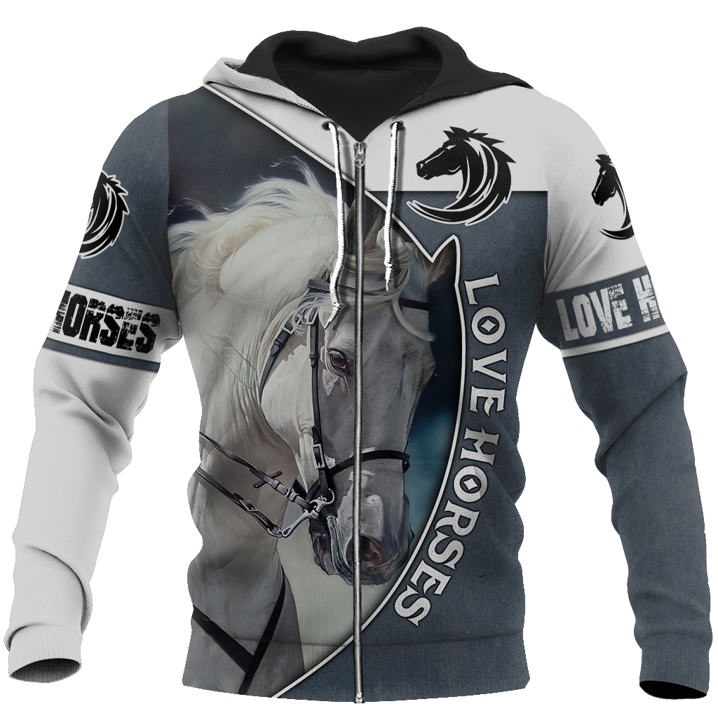 Love Horse All Over Print Art – 3D Hoodie