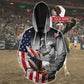 Bull Riding Eagle Usa Flag Custom Art – 3D Hoodie
