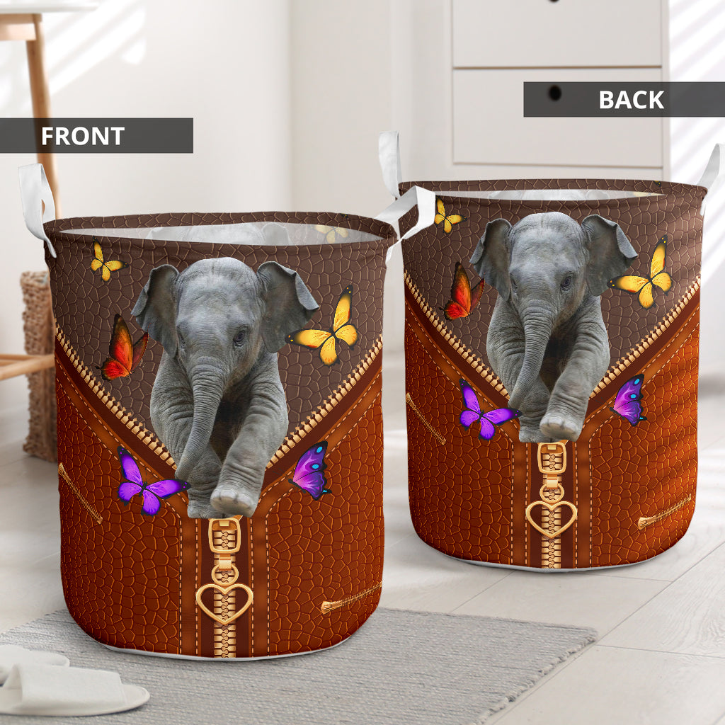 Zipper sewing to leather elephant - Laundry basket - Owls Matrix LTD