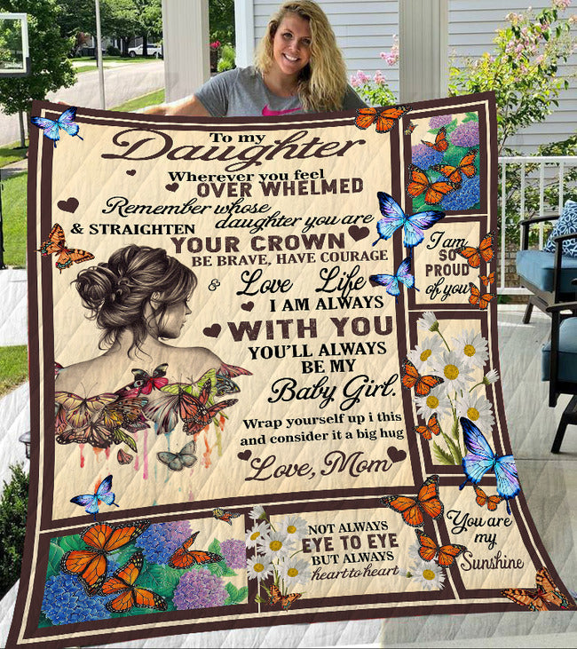 Butterfly To My Daughter Love Mom And Daughter Flannel Blanket For Soft Bed Couch And Home Comfort