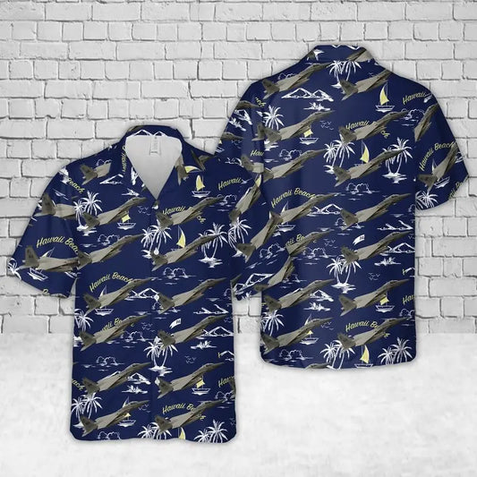 Hawaiian Shirt / Adults / S Air Force F-15C Eagle Massachusetts Air National Guard Hawaiian Shirt