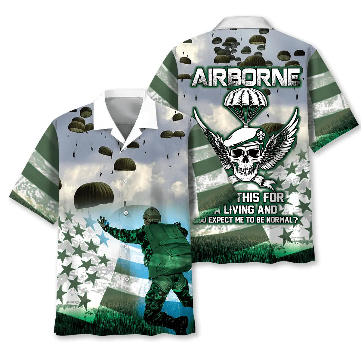Hawaiian Shirt / Adults / S Airborne Veteran Hawaiian Shirt
