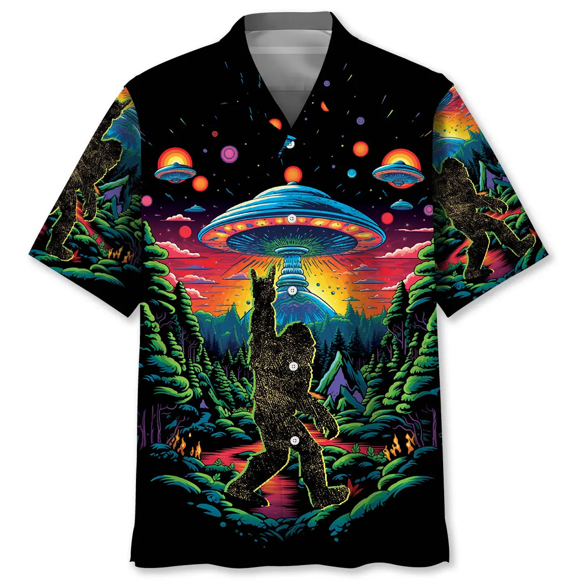 Hawaiian Shirt / Adults / S Alien Bigfoot Hawaiian Shirt