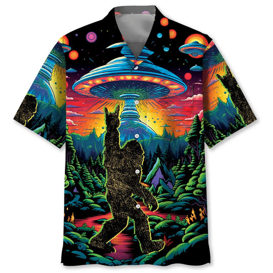 Hawaiian Shirt / Adults / S Alien Bigfoot Pocket Hawaiian Shirt
