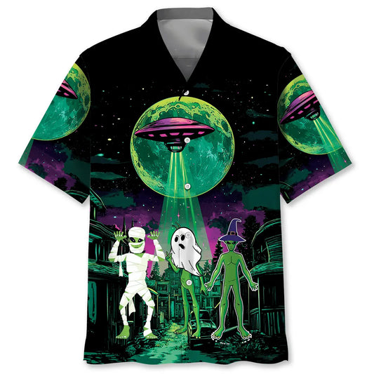 Hawaiian Shirt / Adults / S Alien Halloween Horror Boo Hawaiian Shirt