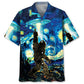 Hawaiian Shirt / Adults / S Alien Stalk Bigfoot In A Starry Night Hawaiian Shirt