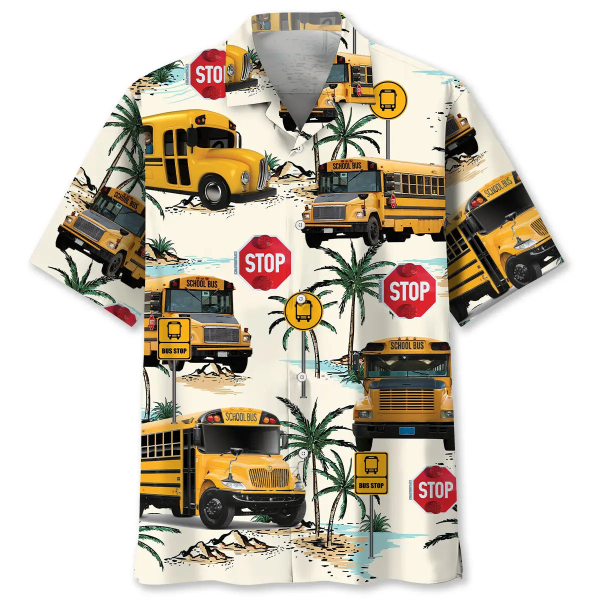 Hawaiian Shirt / Adults / S Aloha School Bus Hawaiian Shirt