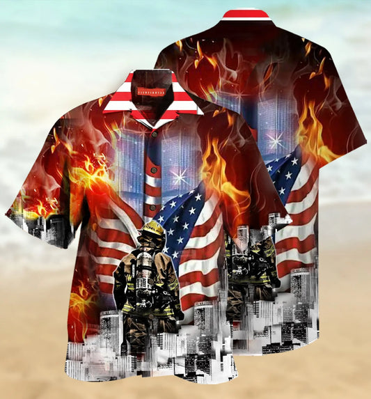 Hawaiian Shirt / Adults / S Always Remember Firefighter Hawaiian Shirt
