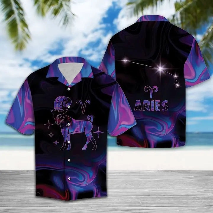 Hawaiian Shirt / Adults / S Amazing Aries Horoscope Hawaiian Shirt Summer Button Up