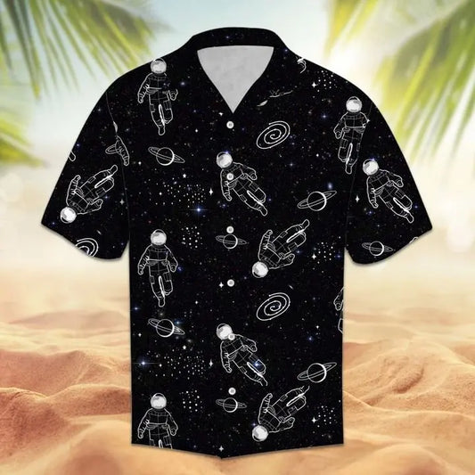 Hawaiian Shirt / Adults / S Amazing Astronaut Galaxy Hawaiian Shirt Summer Button Up