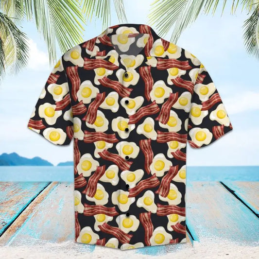 Hawaiian Shirt / Adults / S Amazing Bacon And Fried Eggs Hawaiian Shirt Summer Button Up