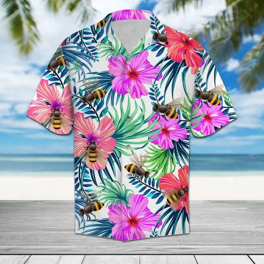 Hawaiian Shirt / Adults / S Amazing Bee Hawaiian Shirt Summer Button Up
