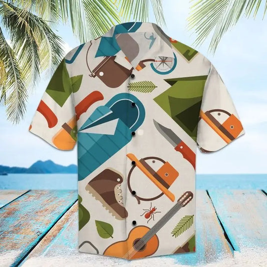 Hawaiian Shirt / Adults / S Amazing Camping Hawaiian Shirt Summer Button Up