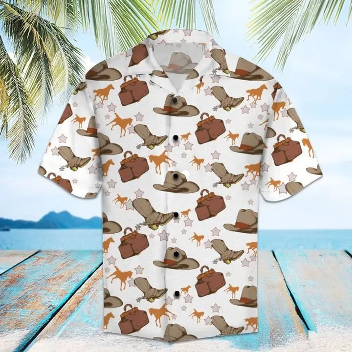 Hawaiian Shirt / Adults / S Amazing Cowboy Hawaiian Shirt Summer Button Up