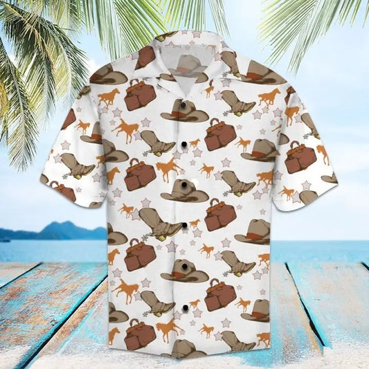 Hawaiian Shirt / Adults / S Amazing Cowboy Hawaiian Shirt Summer Button Up