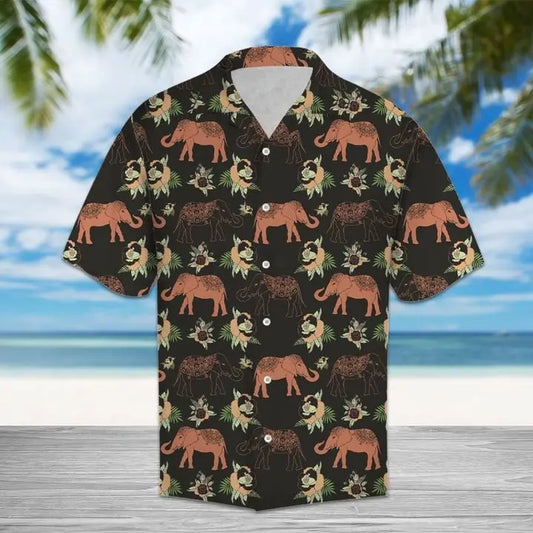 Hawaiian Shirt / Adults / S Amazing Elephant Hawaiian Shirt Summer Button Up