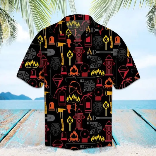 Hawaiian Shirt / Adults / S Amazing Firefighter Hawaiian Shirt Summer Button Up
