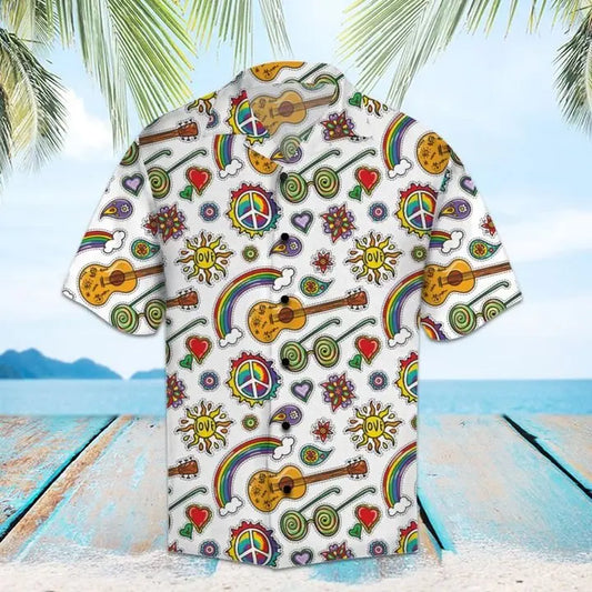 Hawaiian Shirt / Adults / S Amazing Hippie Hawaiian Shirt Summer Button Up