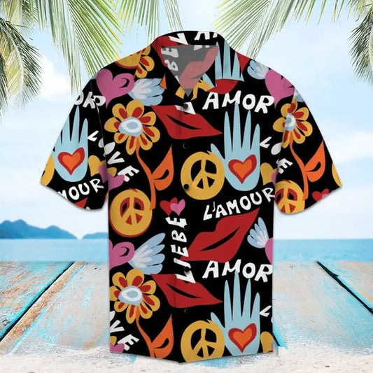 Hawaiian Shirt / Adults / S Amazing Hippie Hawaiian Shirt Summer Button Up