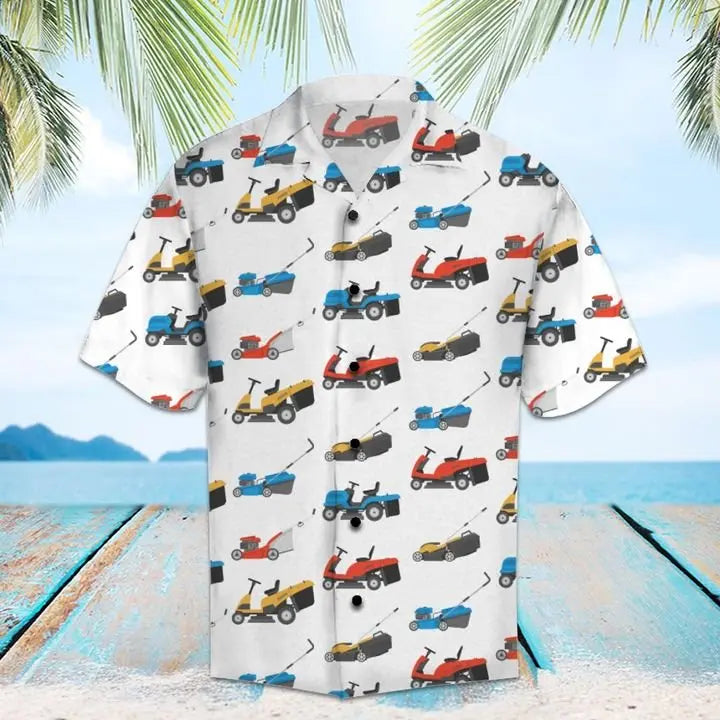 Hawaiian Shirt / Adults / S Amazing Lawn Mower Hawaiian Shirt Summer Button Up