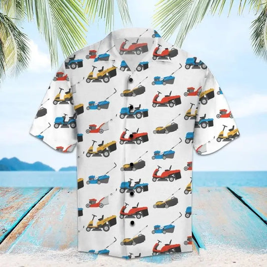 Hawaiian Shirt / Adults / S Amazing Lawn Mower Hawaiian Shirt Summer Button Up