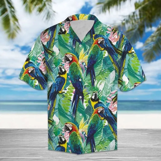 Hawaiian Shirt / Adults / S Amazing Parrot Hawaiian Shirt Summer Button Up