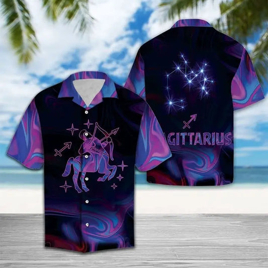 Hawaiian Shirt / Adults / S Amazing Sagittarius Horoscope Hawaiian Shirt Summer Button Up