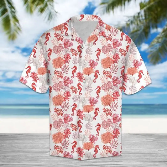 Hawaiian Shirt / Adults / S Amazing Seahorse Hawaiian Shirt Summer Button Up