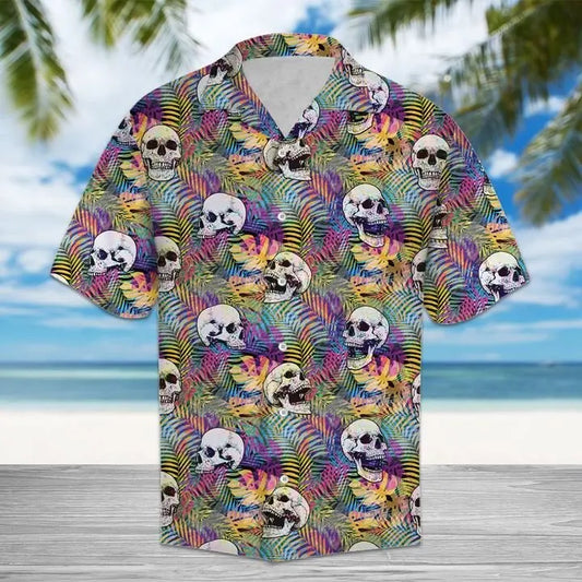 Hawaiian Shirt / Adults / S Amazing Skulls Hawaiian Shirt Summer Button Up