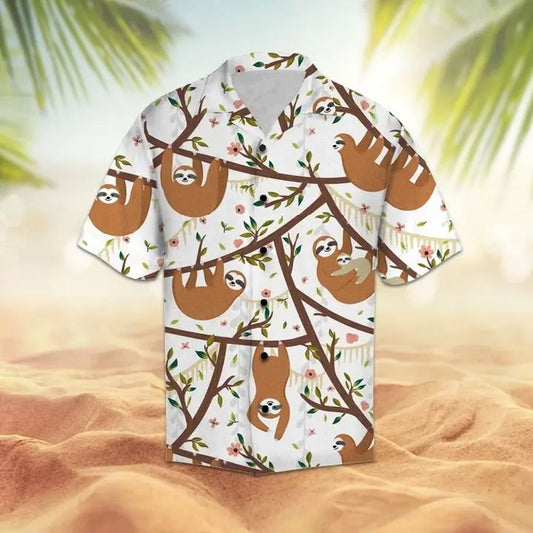 Hawaiian Shirt / Adults / S Amazing Sloth Hawaiian Shirt Summer Button Up