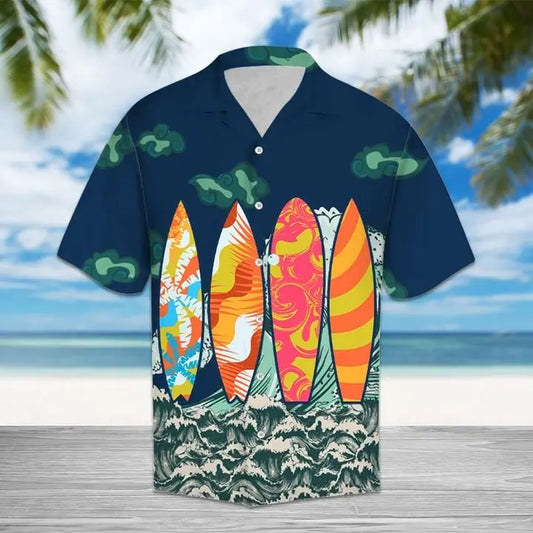 Hawaiian Shirt / Adults / S Amazing Surfboard Hawaiian Shirt Summer Button Up