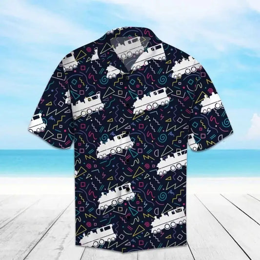 Hawaiian Shirt / Adults / S Amazing Train Hawaiian Shirt Summer Button Up