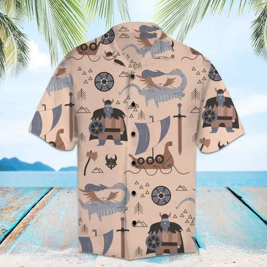 Hawaiian Shirt / Adults / S Amazing Viking Hawaiian Shirt Summer Button Up