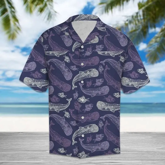 Hawaiian Shirt / Adults / S Amazing Whale Hawaiian Shirt Summer Button Up
