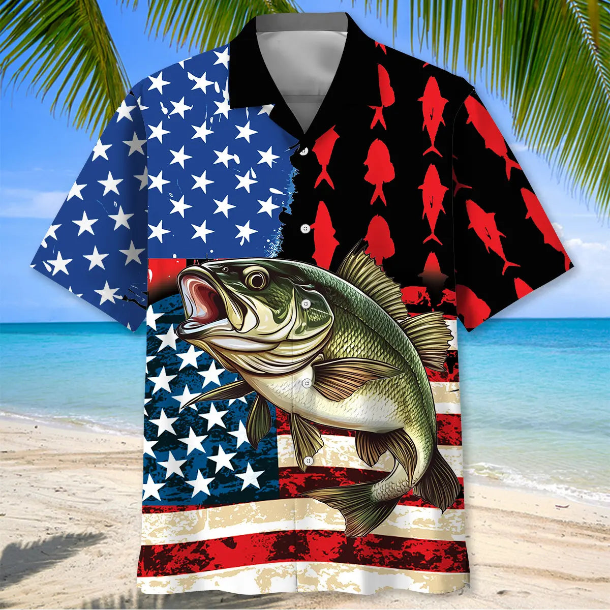 America Flag Fishing Hawaiian Shirt
