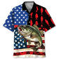 Hawaiian Shirt / Adults / S America Flag Fishing Hawaiian Shirt