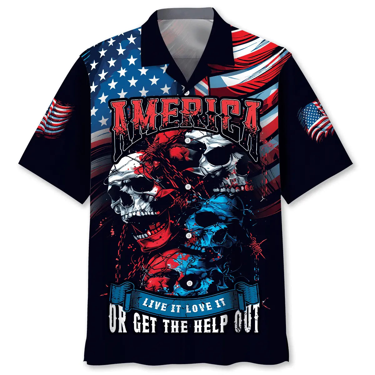 Hawaiian Shirt / Adults / S America Live It Love It Hawaiian Shirt
