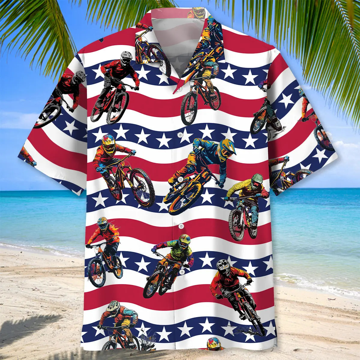 America Mountain Bike Hawaiian Shirt