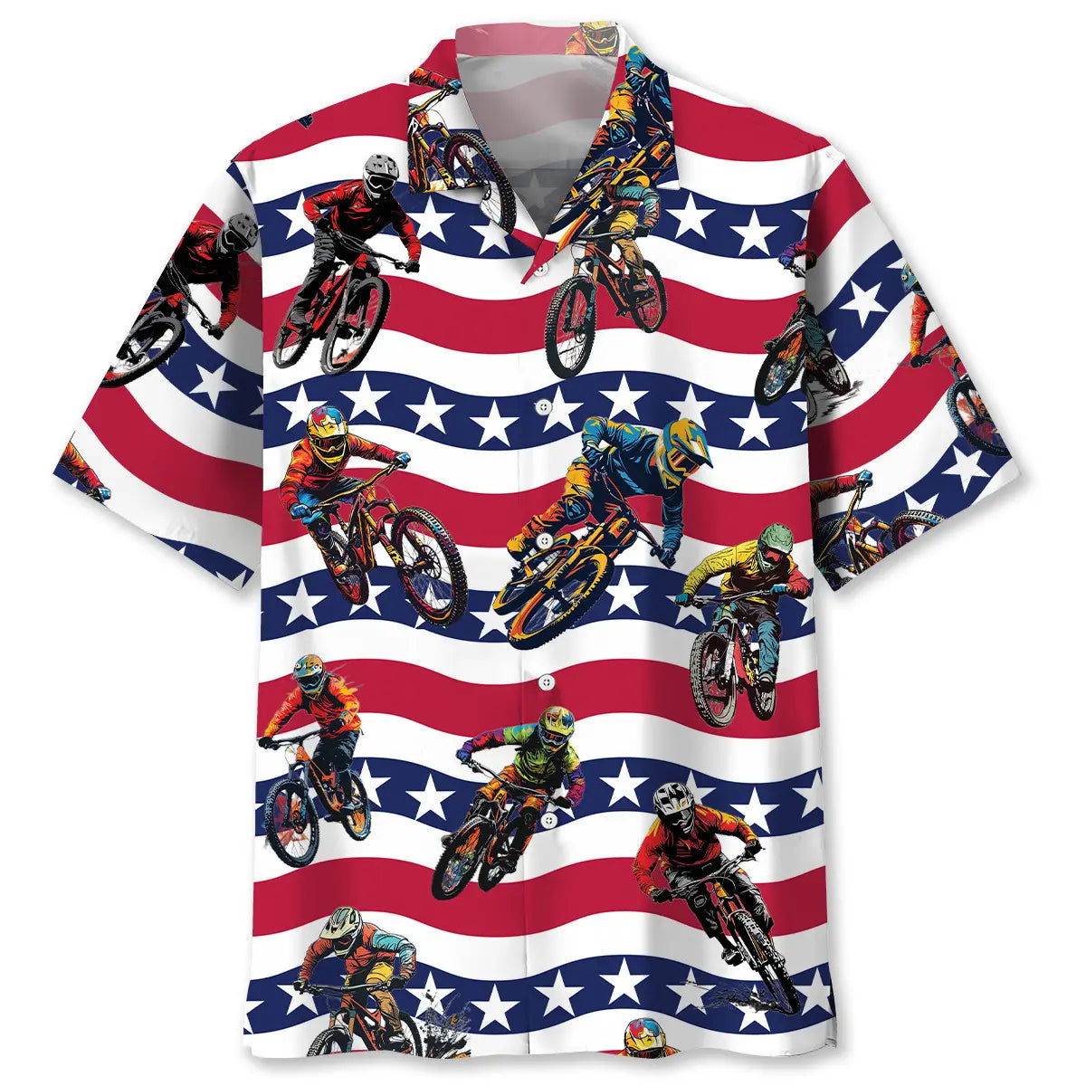 Hawaiian Shirt / Adults / S America Mountain Bike Hawaiian Shirt