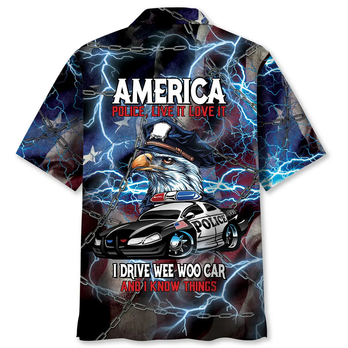 Hawaiian Shirt / Adults / S America Police Live It Love It Hawaiian Shirt