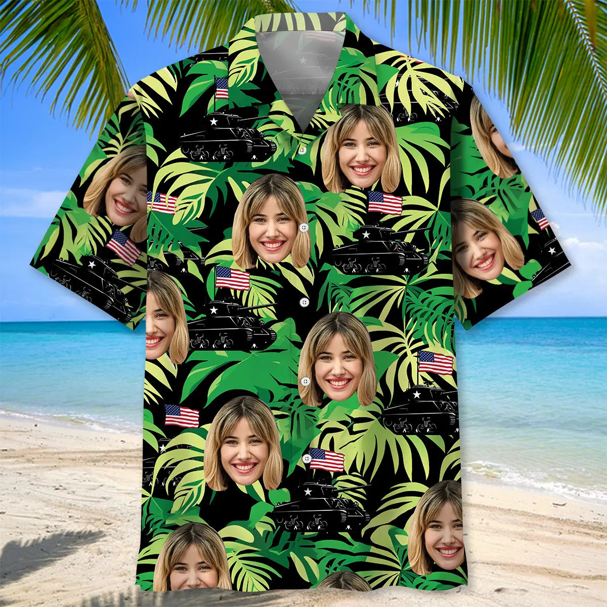 American Army and Wife Tank M4 Hawaiian Shirt