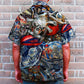American Biker Pattern Unisex Hawaiian Shirt Aloha Shirt Summer Vibe