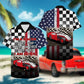 American Checkered Pattern Dirt Track Racing Unisex Hawaiian Shirt Aloha Shirt