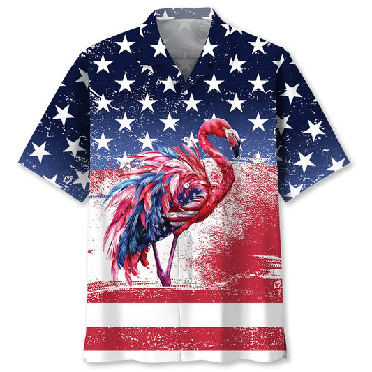 Hawaiian Shirt / Adults / S American Flamingo Hawaiian Shirt