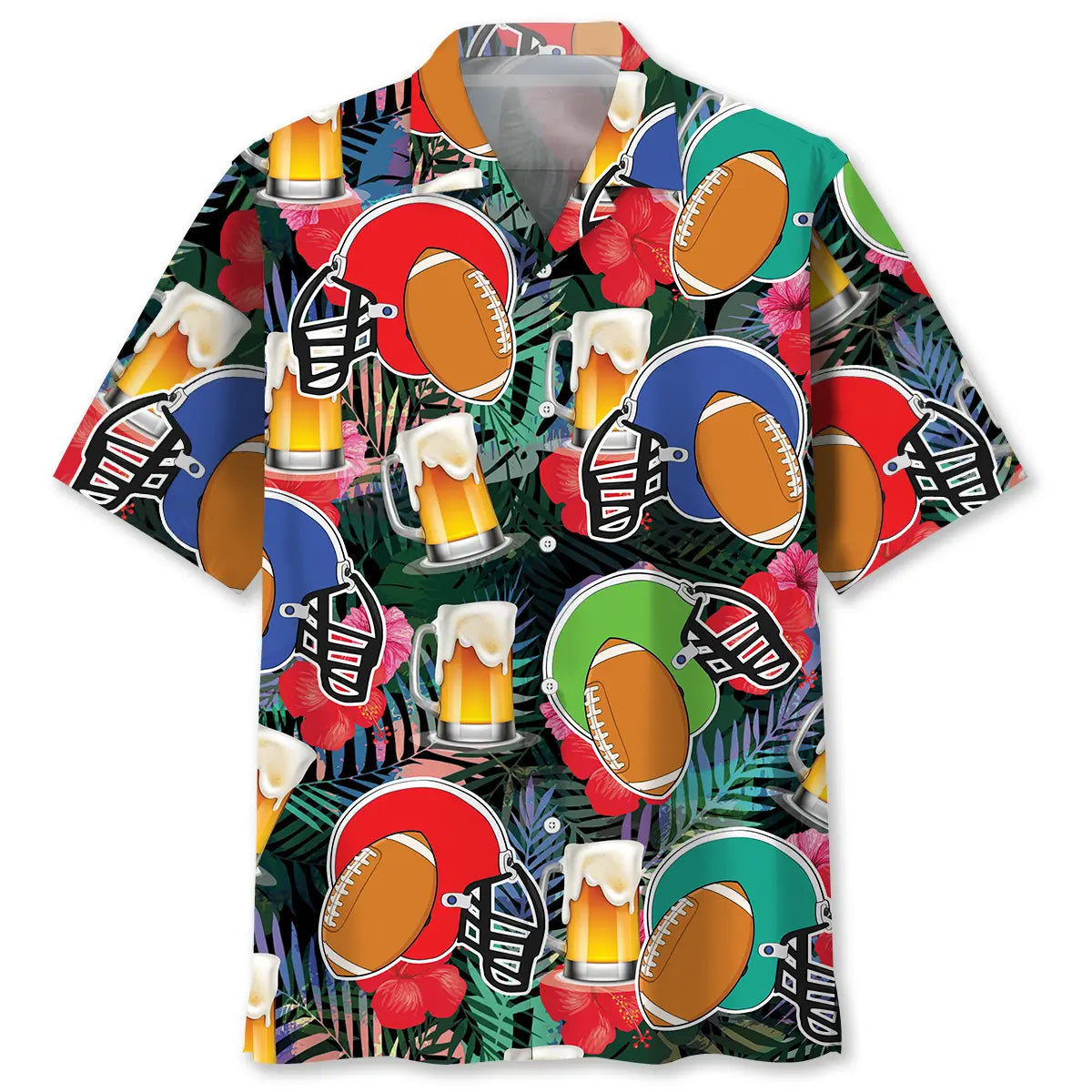 Hawaiian Shirt / Adults / S American Football Beer Tropical Hawaiian Shirt