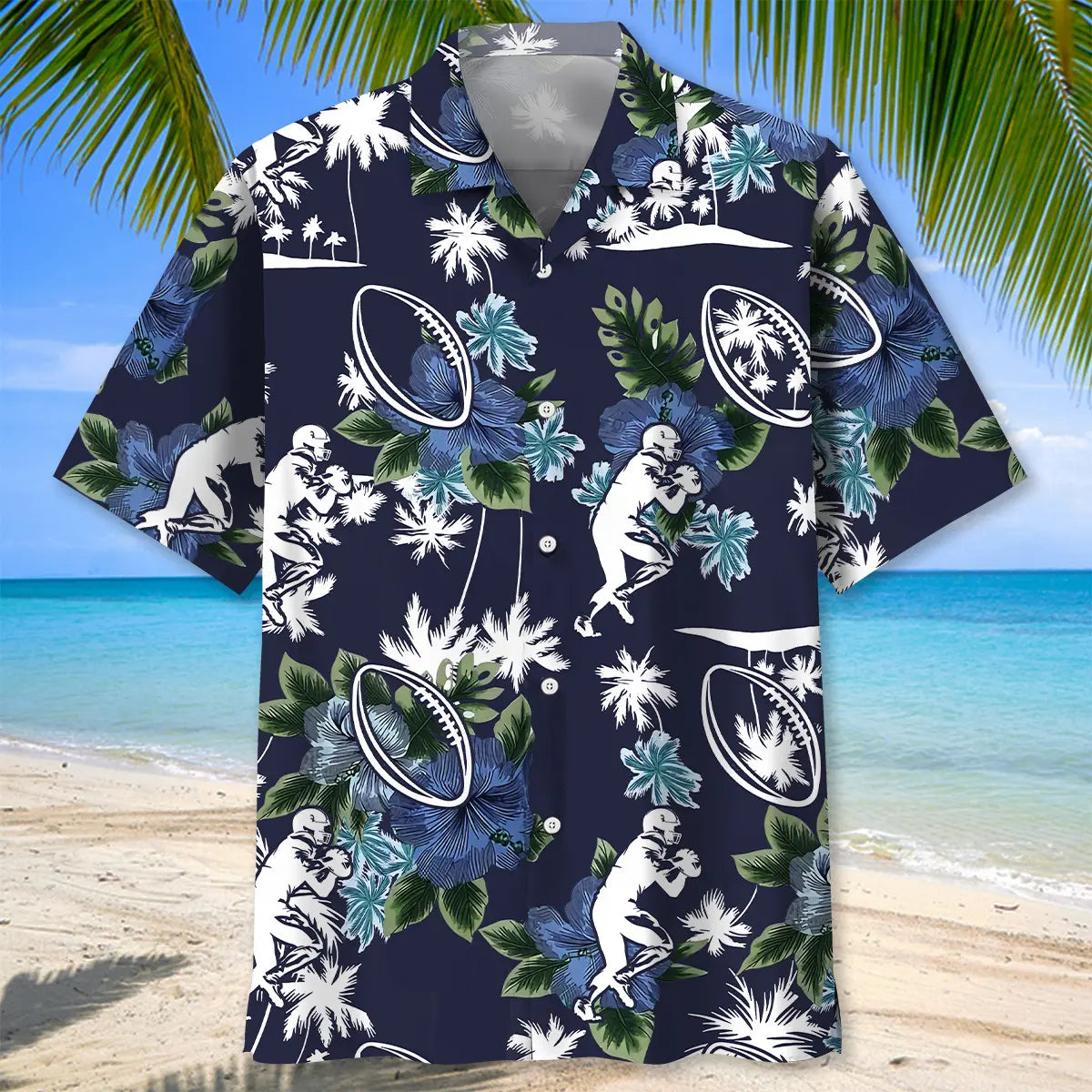 American Football Blue Nature Hawaiian Shirt